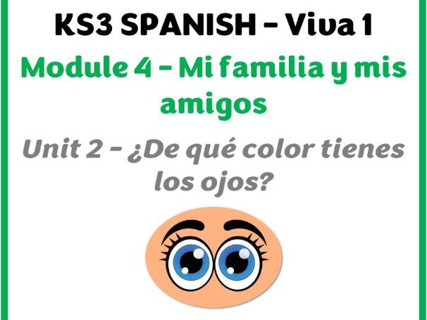 KS3 Spanish - Viva 1 - Módulo 4 (Mi familia y mis amigos) - Unidad 2 (De qué color tienes los ojos)