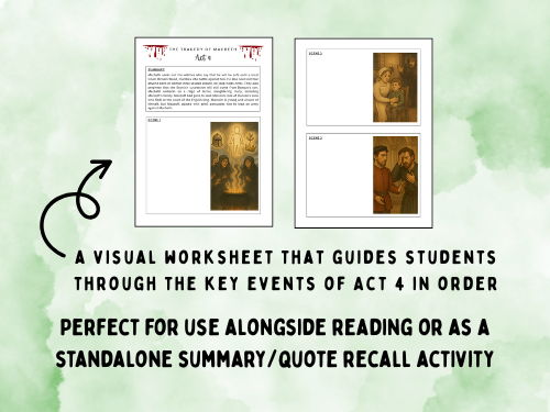 GCSE - Shakespeare's Macbeth - Act 4 (Note-Taking Resource or Revision Worksheet)