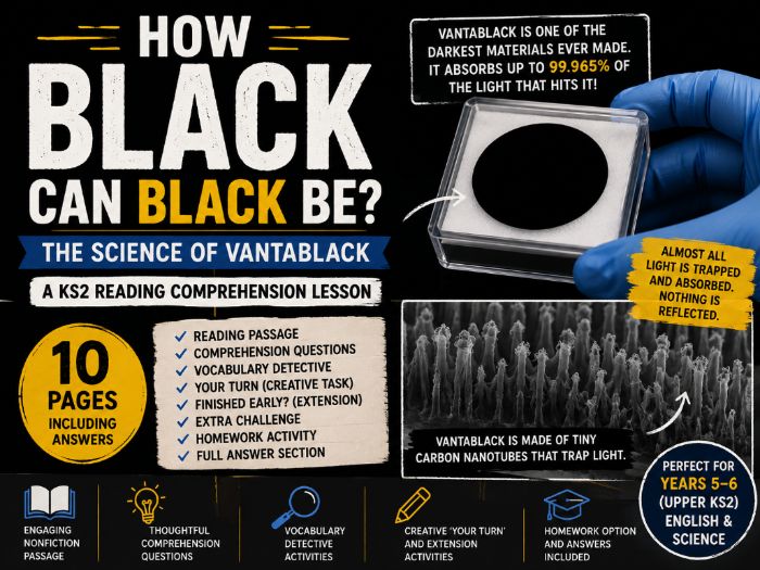 How Black Can Black Be? | KS2 Reading Comprehension | Science