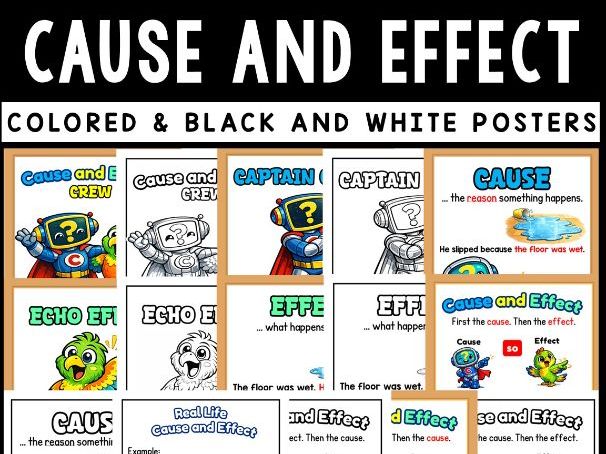 Cause and Effect Posters | Colour & Black and White | Early Years–Grade 2