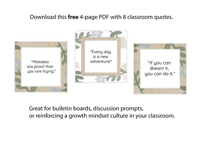 FREE Early Years Classroom Display Quotes – Pastel Floral Design (EYFS)