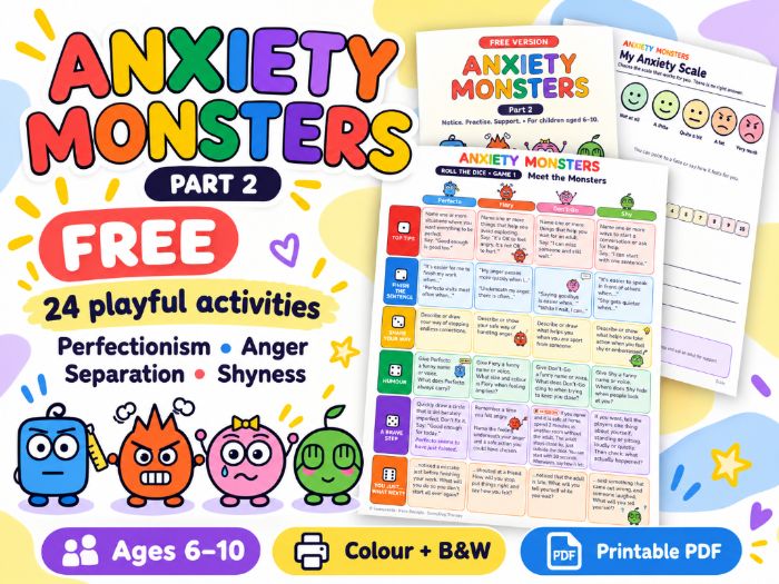 Anxiety Monsters Part 2 — Free Feelings Dice Game