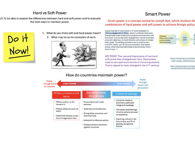 L2 Hard vs Soft Power - Edexcel IA2 Geo SuperPowers