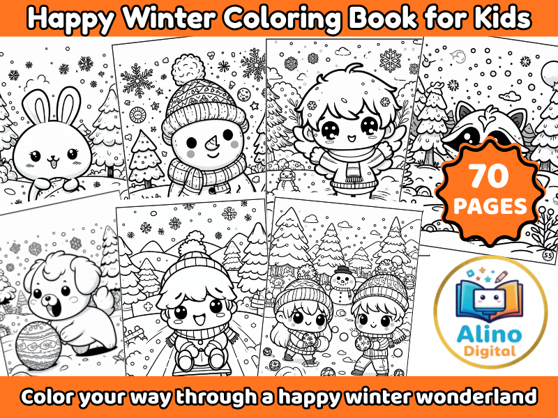 Happy Winter Coloring Book for Kids