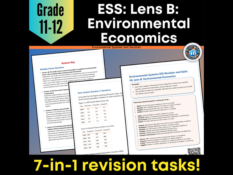IB DP ESS Lens B - Environmental Economics: Quiz & Revision Worksheets - 2026