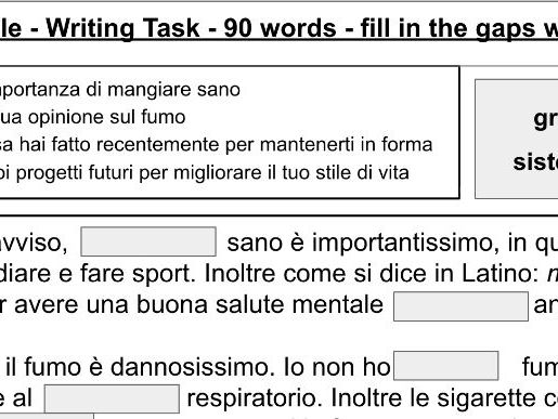 GCSE Italian - Fumo Alcol e Droga