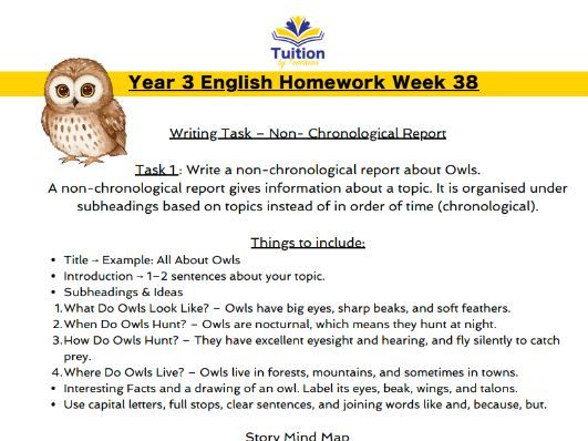 38. Year 3 Creative Writing & Spelling