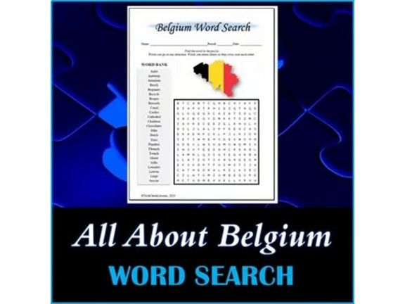 All About Belgium Word Search Puzzle