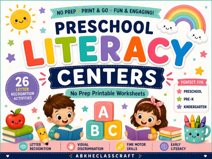 Search & Find Alphabet, Preschool Literacy Centers | Find the Letters Worksheets