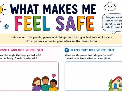 What Makes Me Feel Safe Worksheet | Wellbeing and PSHE Activity | KS1 & KS2