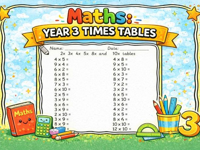 Year 3 times tables