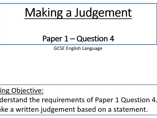 GCSE Language Paper 1 Question 4