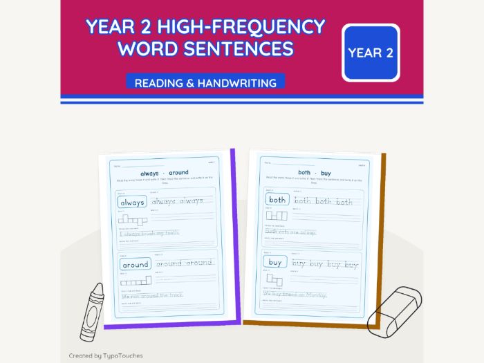 Year 2 High-Frequency Word Sentences | 34 pp