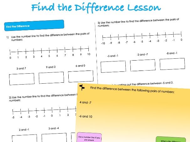 Year 5 Negative Numbers - Find the Difference Lesson