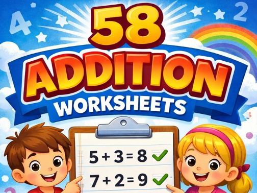 58 Addition Worksheets for Grade 1