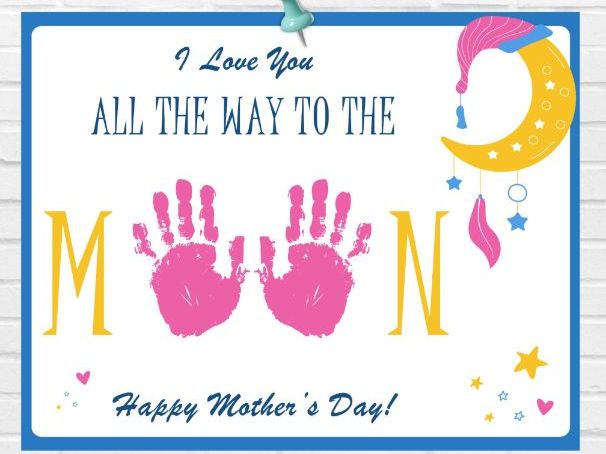 Mother’s Day Moon Handprint Craft Printable | Mom Keepsake Gift