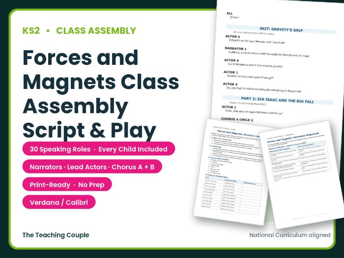 Forces and Magnets Class Assembly Script & Play | Years 5–8 | No Prep Drama