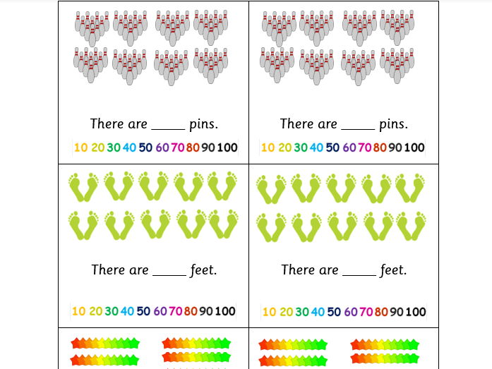 Year 1 Counting in 10s worksheet
