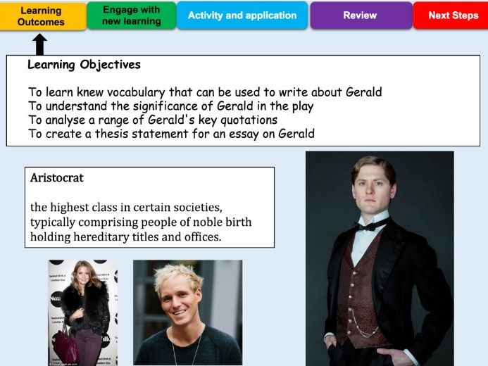 Gerald An Inspector Calls by maveyy Teaching Resources Tes