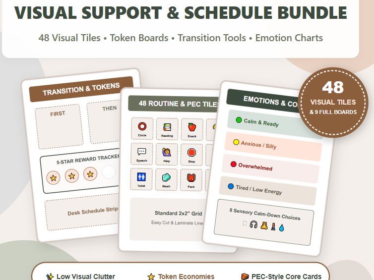 Boho SPED & SEN Visual Schedule Bundle | Visual Supports & Behavior Toolkit