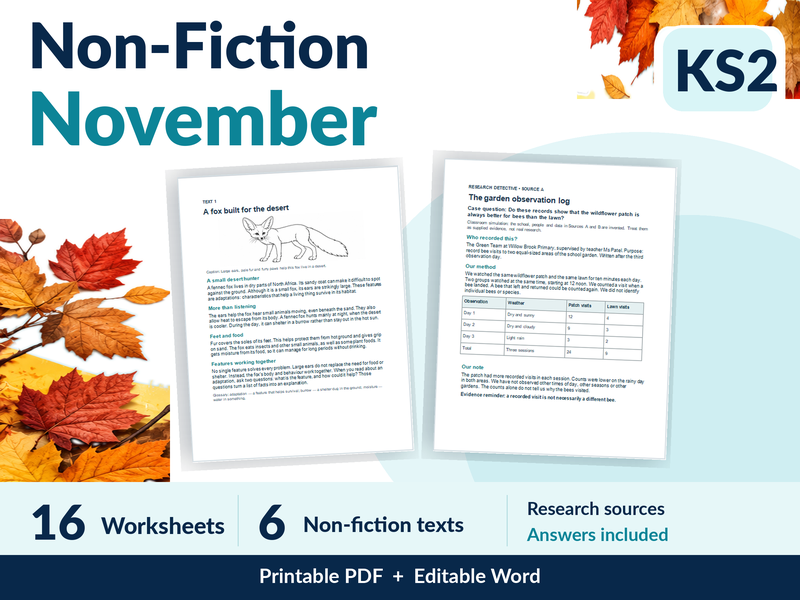 Non-Fiction November KS2 Reading & Research