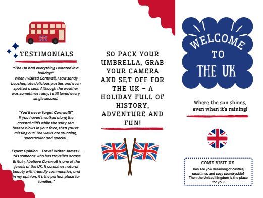 UK Tourist Brochure Model Text