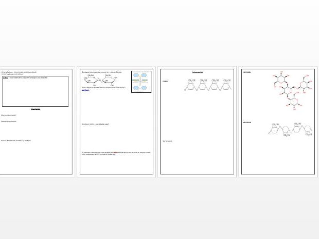 Carbohydrates - Disaccharides, polysaccharides, cellulose, starch AQA A Level