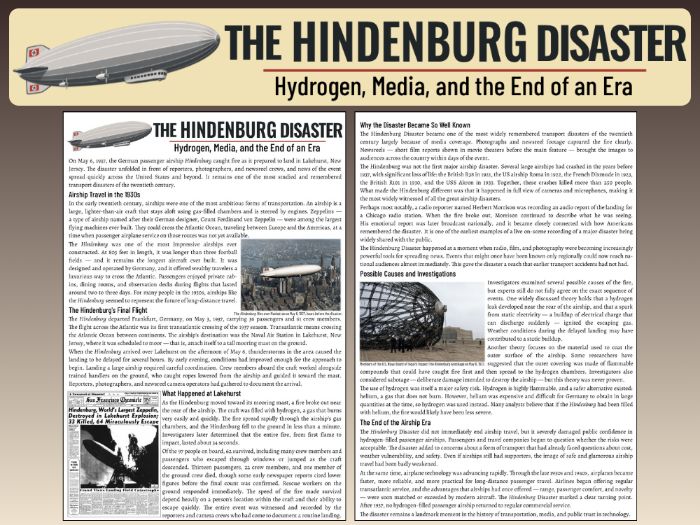 Hindenburg Disaster – Nonfiction | KS3