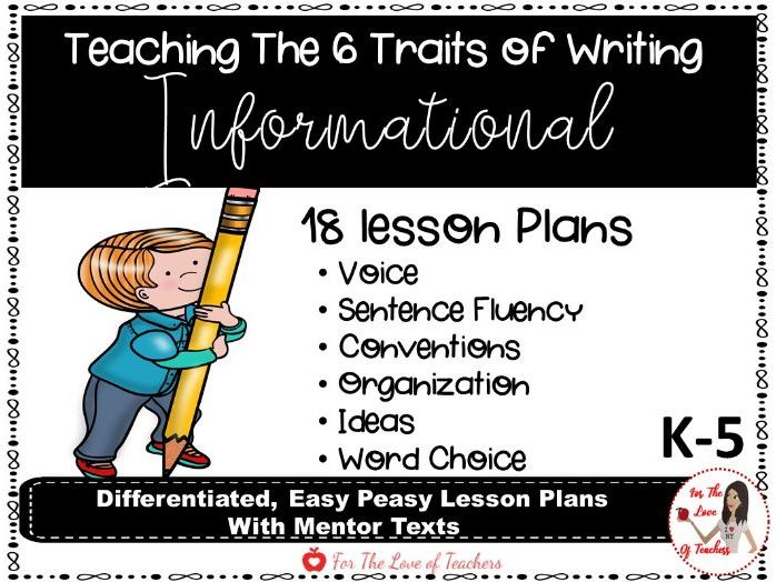 Six Traits of Writing Lesson Plan BUNDLE: Informative, Narrative