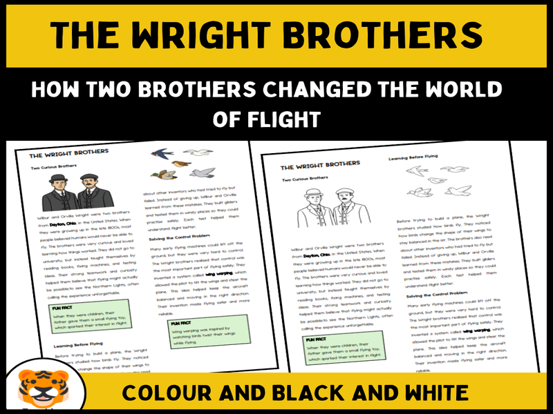 The Wright Brothers Reading Comprehension | History KS2 | Early Flight Worksheet