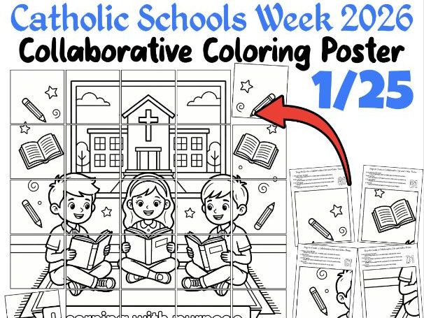 Catholic Schools Week Collaborative Coloring Poster | Learning with Purpose