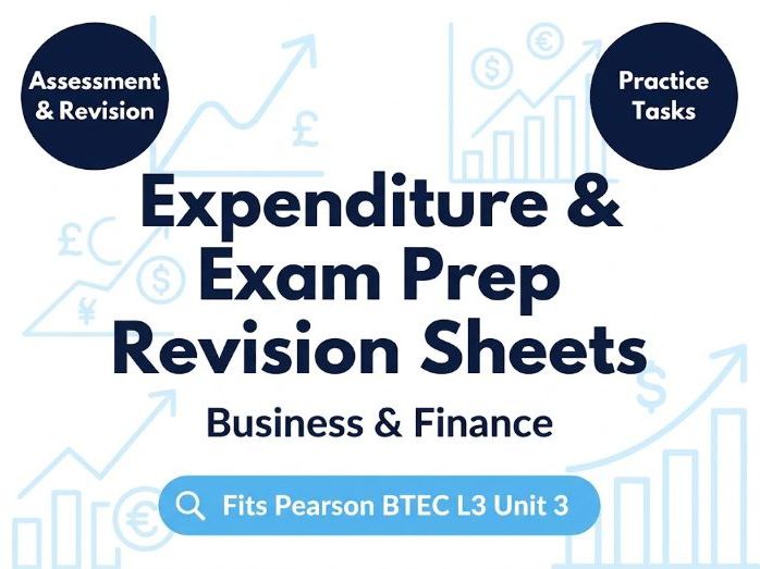 Expenditure & Exam Prep Revision Sheets | Fits Pearson BTEC L3 Unit 3
