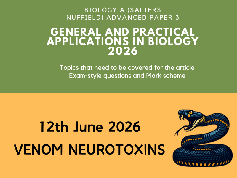 Biology A (Salters Nuffield) A Level Biology Scientific Article June 2026 - VENOM NEUROTOXINS