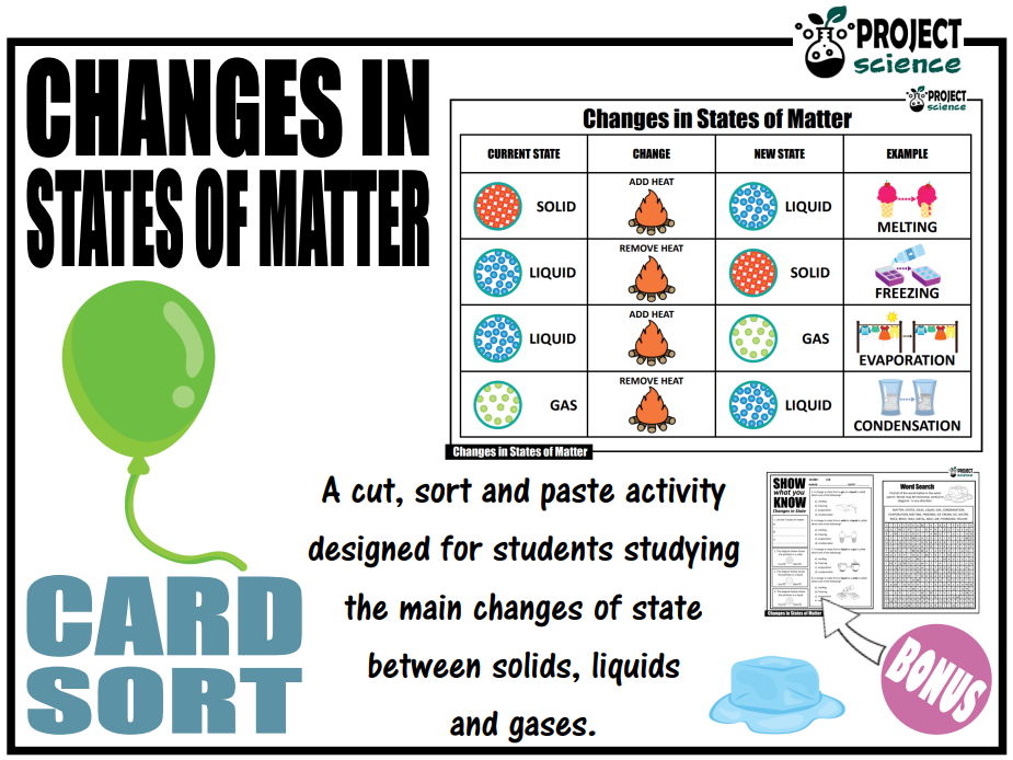 Changes in States of Matter Card Sort