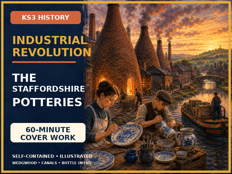 Industrial Revolution KS3 Cover Lesson | Staffordshire Potteries and Josiah Wedgwood