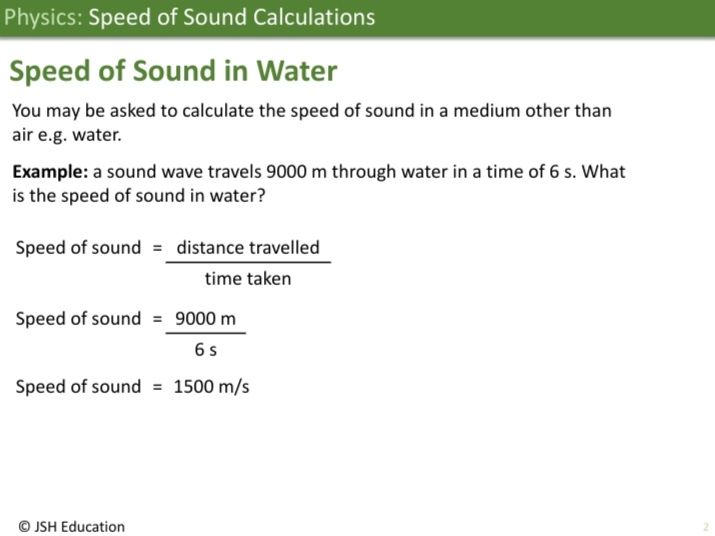KS3 Physics: Speed of Sound Calculations
