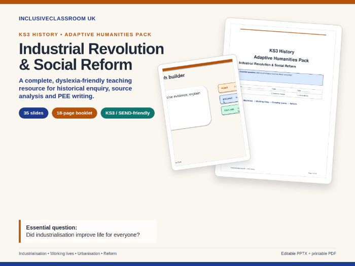 KS3 History Industrial Revolution Scaffolds