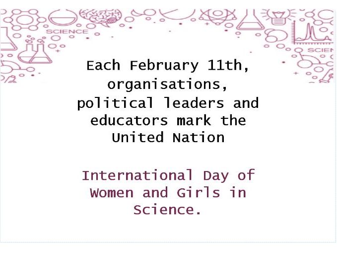 International Day of Women & Girls in Science - wall display