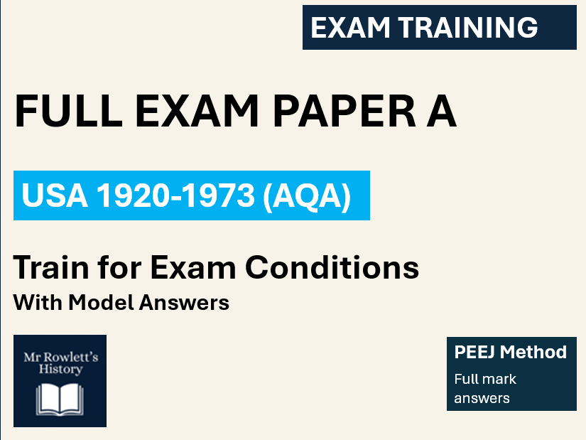 AQA GCSE History USA Practice Paper A (Q1–6) | Model Answers & Writing Support | PEEJ Method