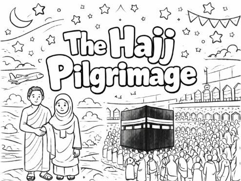 Bundle of 5 Islamic Muslim Festivals Coloring Pages (Eid, Ramadan, Hajj)