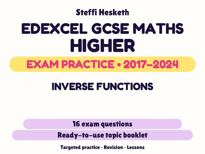 Edexcel GCSE Maths Higher: Inverse functions Exam Questions | 2017-2024
