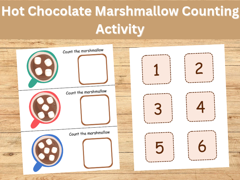 Hot Chocolate Marshmallow Counting Activity | Cut and Match Numbers (1–10)