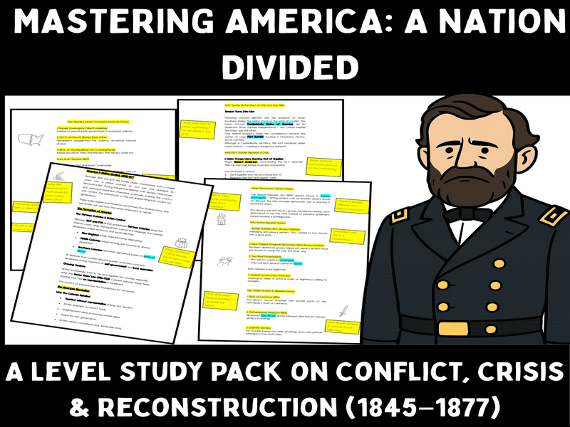 A-Level American History 1845-1877: Civil War & Reconstruction Study Guide