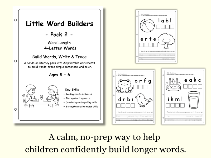 Little Word Builders – Pack 2 (4-Letter Words)