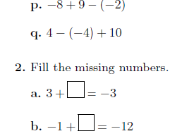 Adding and subtracting positive and negative numbers worksheets (with solutions)