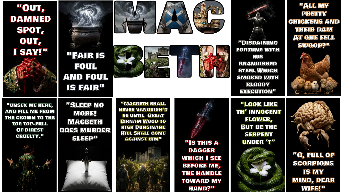 MACBETH display letters and posters bundle!