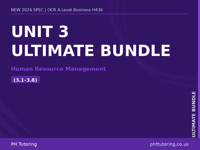 NEW 2026 OCR A Level Business H436 – Unit 3 – ULTIMATE BUNDLE (3.1–3.8)
