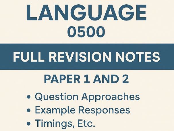 CIE IGCSE First Language English 0500 Notes