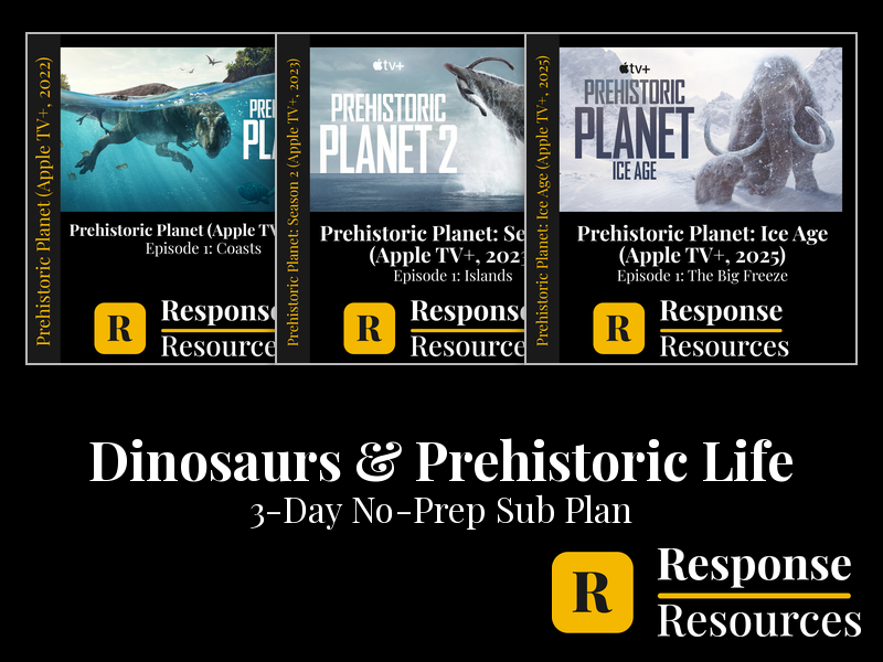 Dinosaurs Emergency Sub Plans - 3-Day No-Prep Prehistoric Life