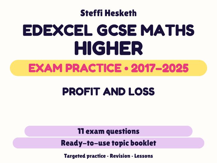 Edexcel GCSE Maths Higher: Profit and loss Exam Questions | 2017-2025